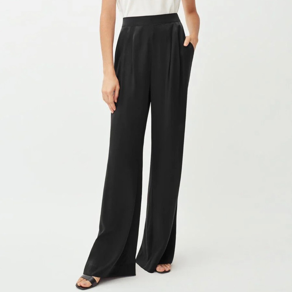 NWT Cuyana Washable Chartreuse Wide-Leg Pants